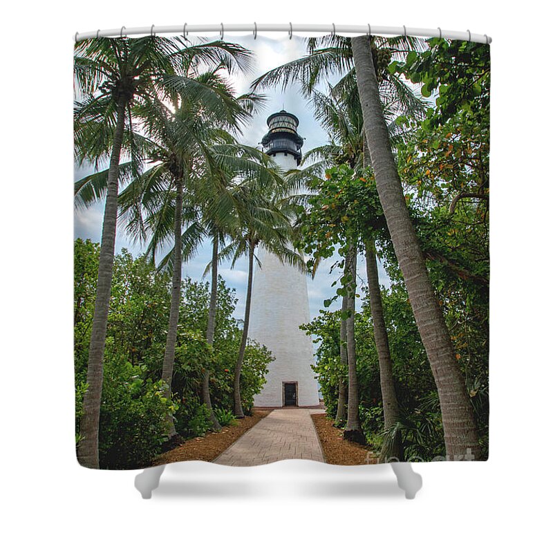 Cape Shower Curtain featuring the photograph Cape Florida Lighthouse on Key Biscayne by Beachtown Views