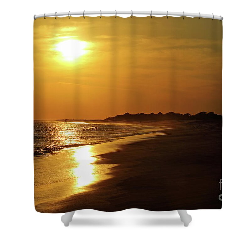 Sunset Shower Curtain featuring the photograph Cape May Sunset by John Van Decker