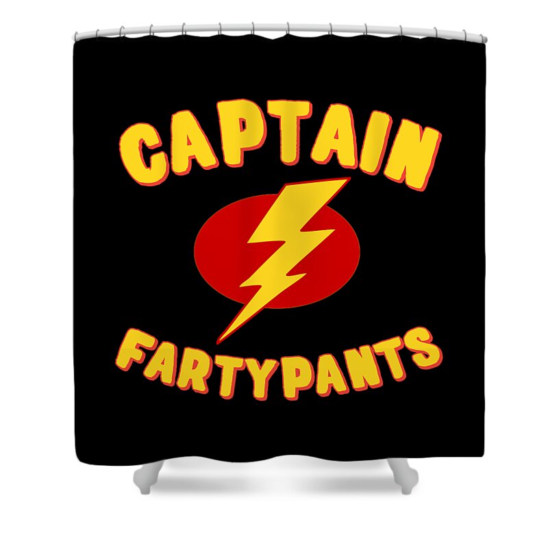 Christmas 2023 Shower Curtain featuring the digital art Captain Fartypants Funny Fart by Flippin Sweet Gear