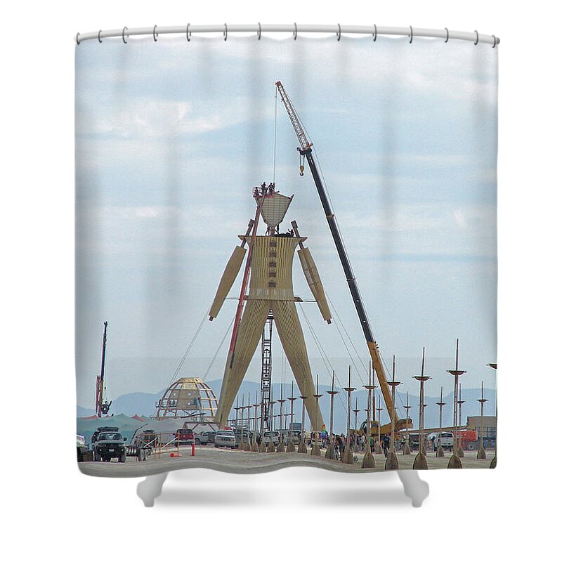 Burningman Shower Curtain featuring the photograph Caravansary by Carl Moore
