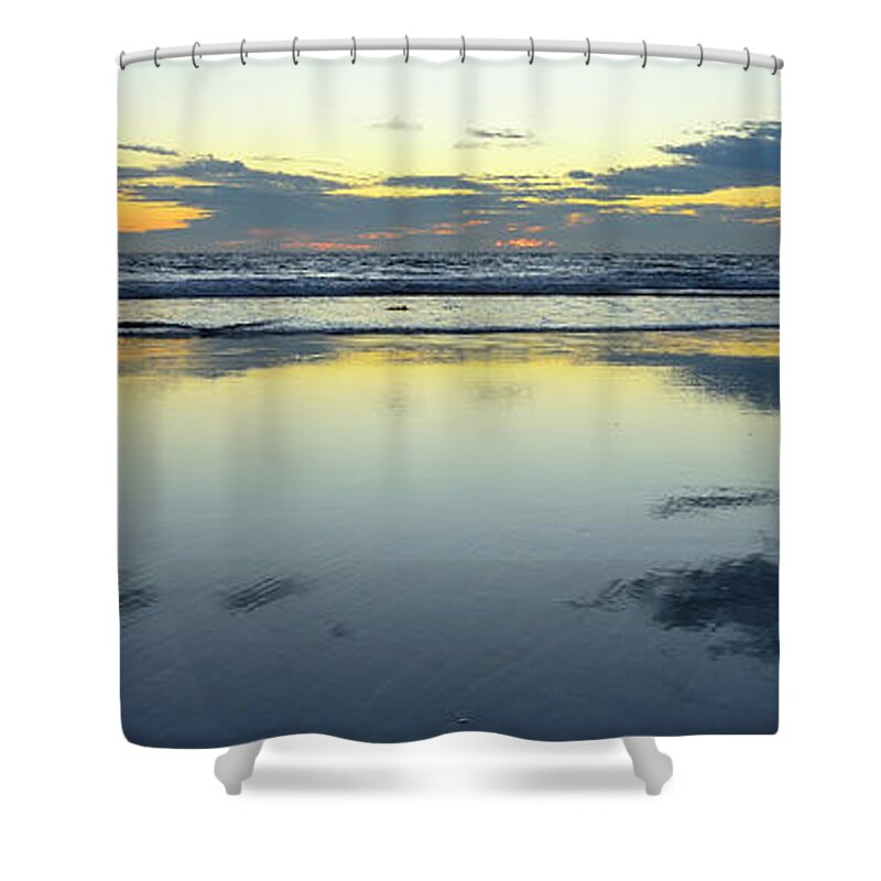 Panoramic Shower Curtain featuring the photograph Cardiff Sunset by John F Tsumas