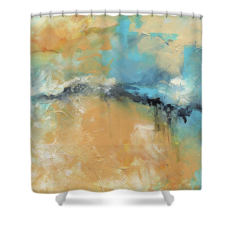Abstract Shower Curtain featuring the painting Carefree by Jai Johnson