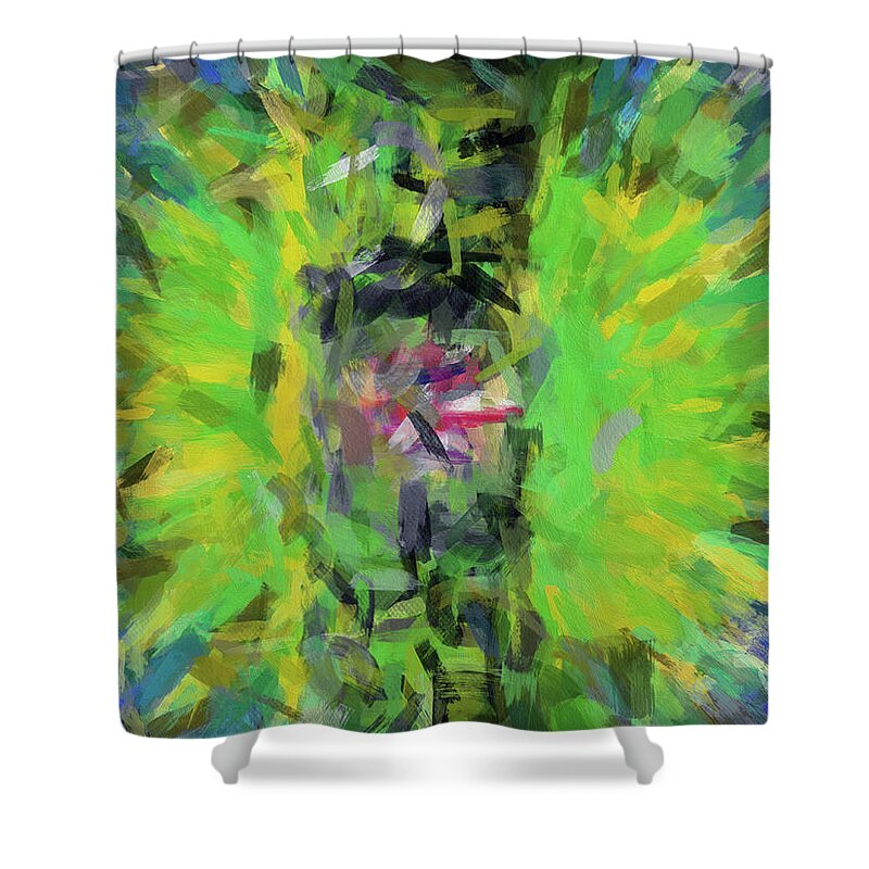 Abstract Art Shower Curtain featuring the painting Carme Evadne by Trask Ferrero