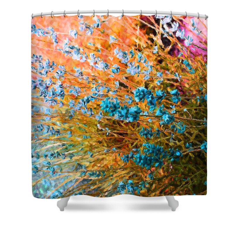 Floral Art Shower Curtain featuring the painting Carmela Laino by Trask Ferrero