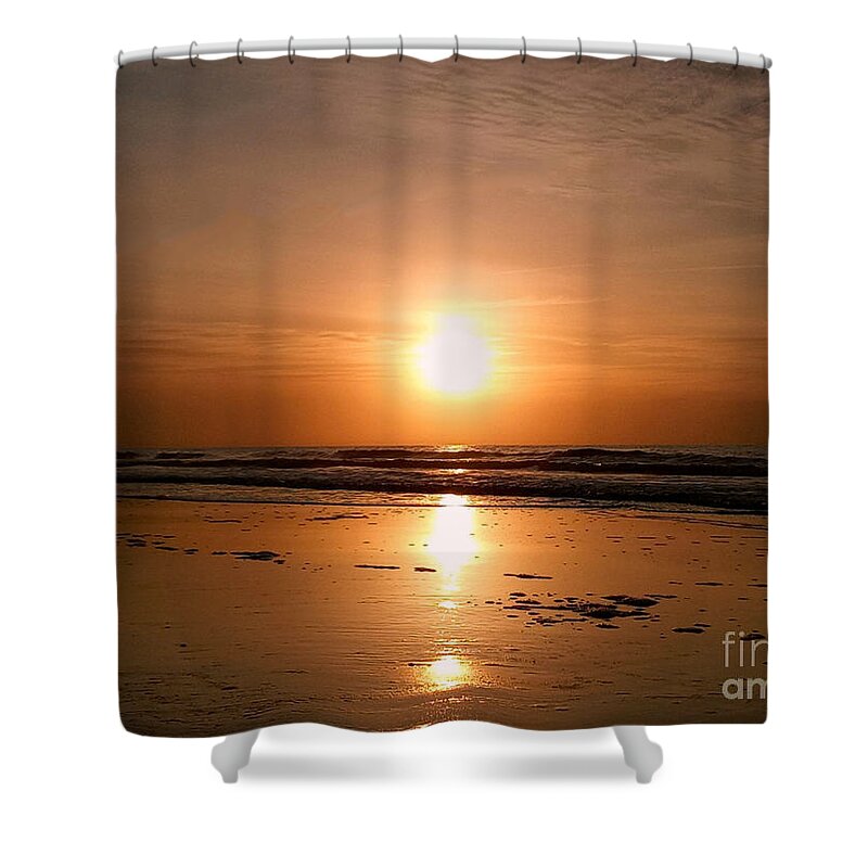 Sunrise Shower Curtain featuring the photograph Carolina Sunrise by Dani McEvoy