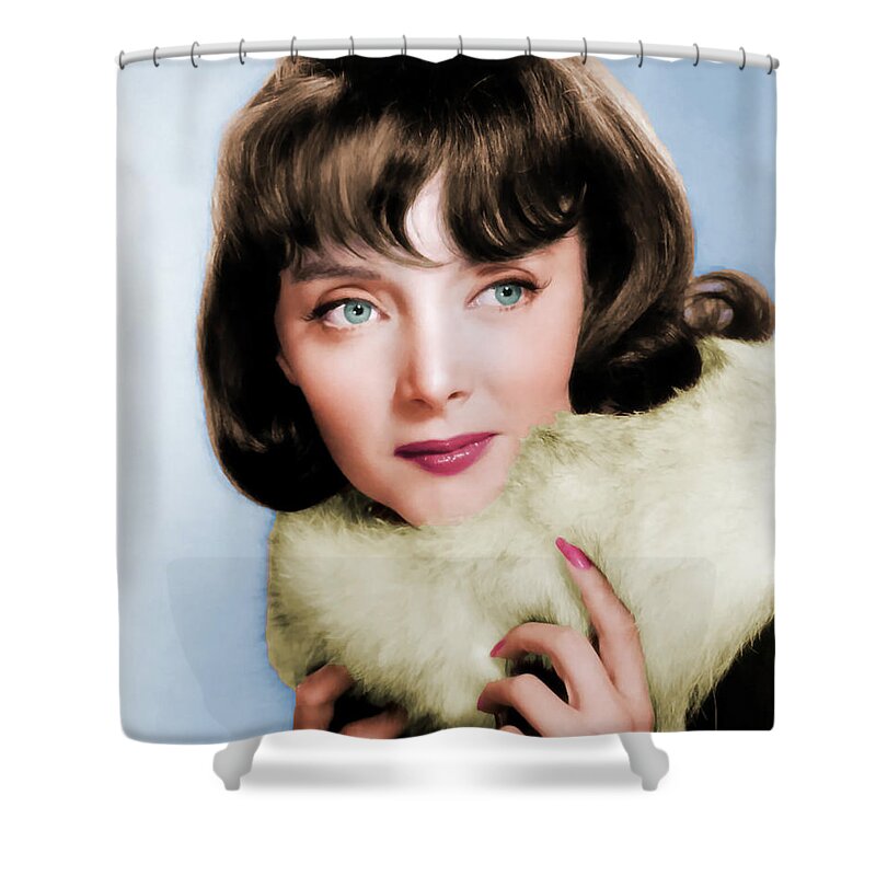 Carolyn Shower Curtain featuring the photograph Carolyn Jones by Movie World Posters