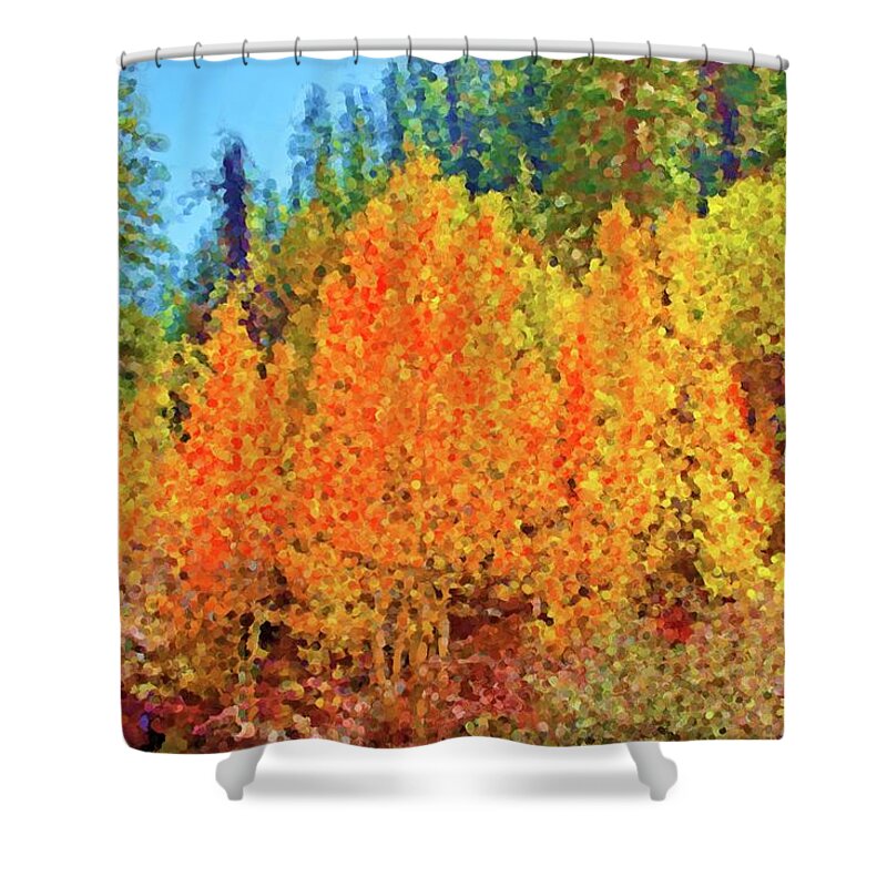 Painting Shower Curtain featuring the digital art Carson River Fall Colors by David Desautel