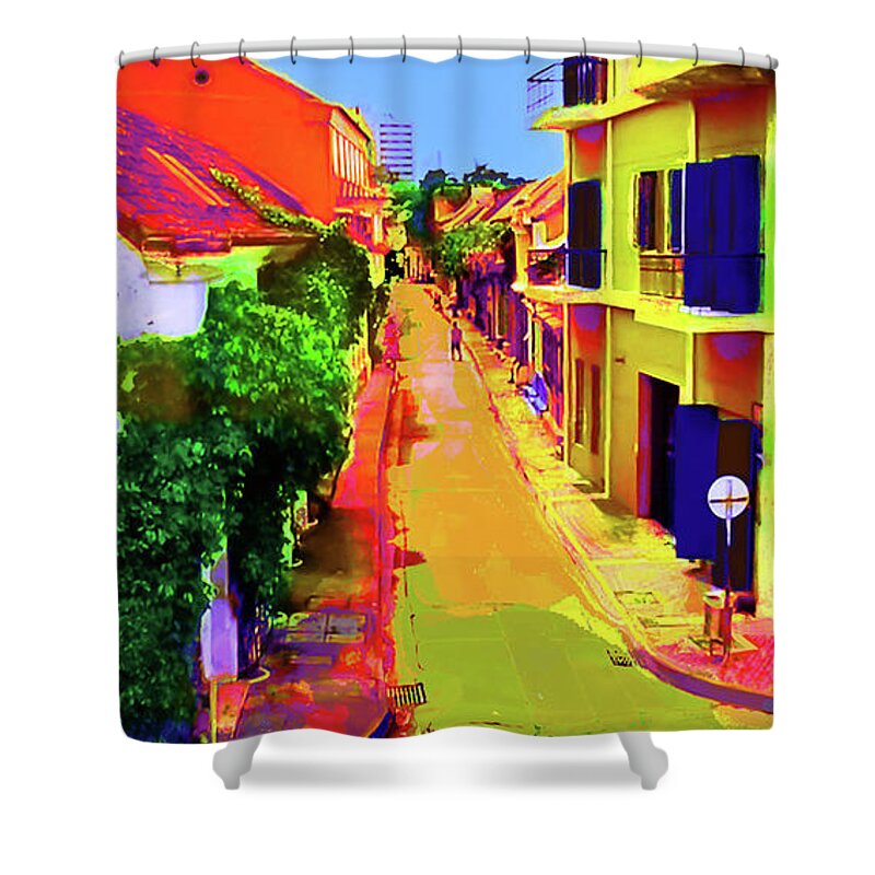 South America Shower Curtain featuring the digital art Cartagena by CHAZ Daugherty
