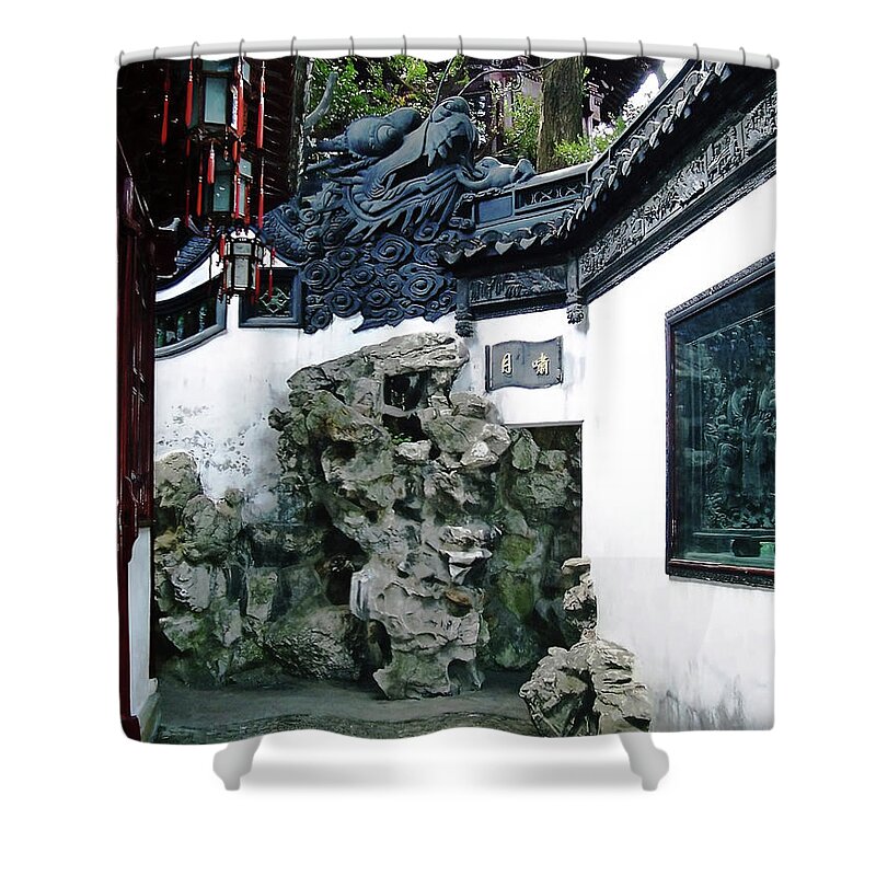 China Shower Curtain featuring the photograph Carved Dragon by Debbie Oppermann