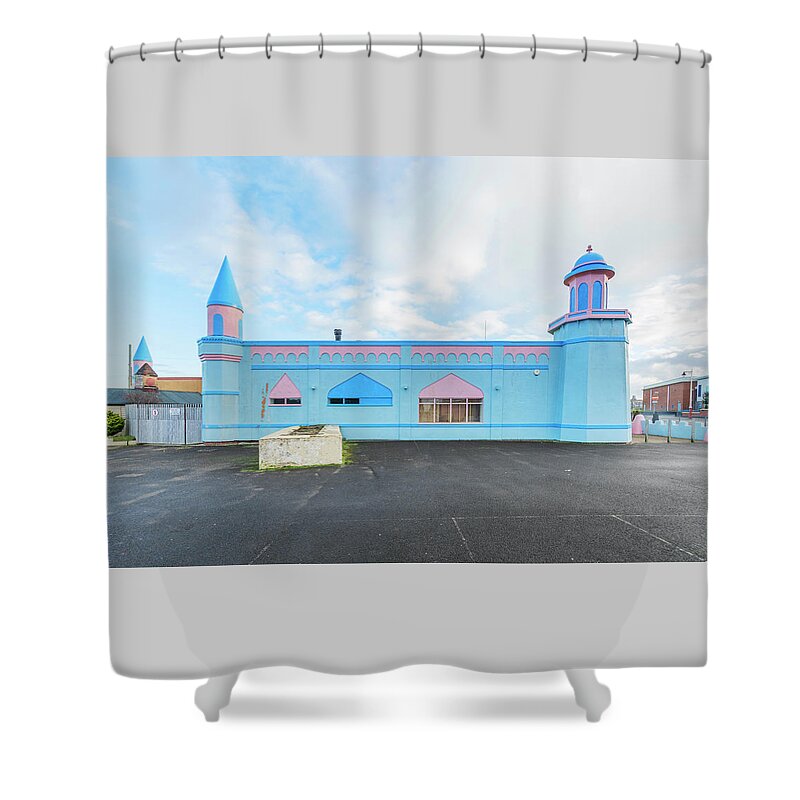 New Topographics Shower Curtain featuring the photograph Casablanca Restaurant by Stuart Allen