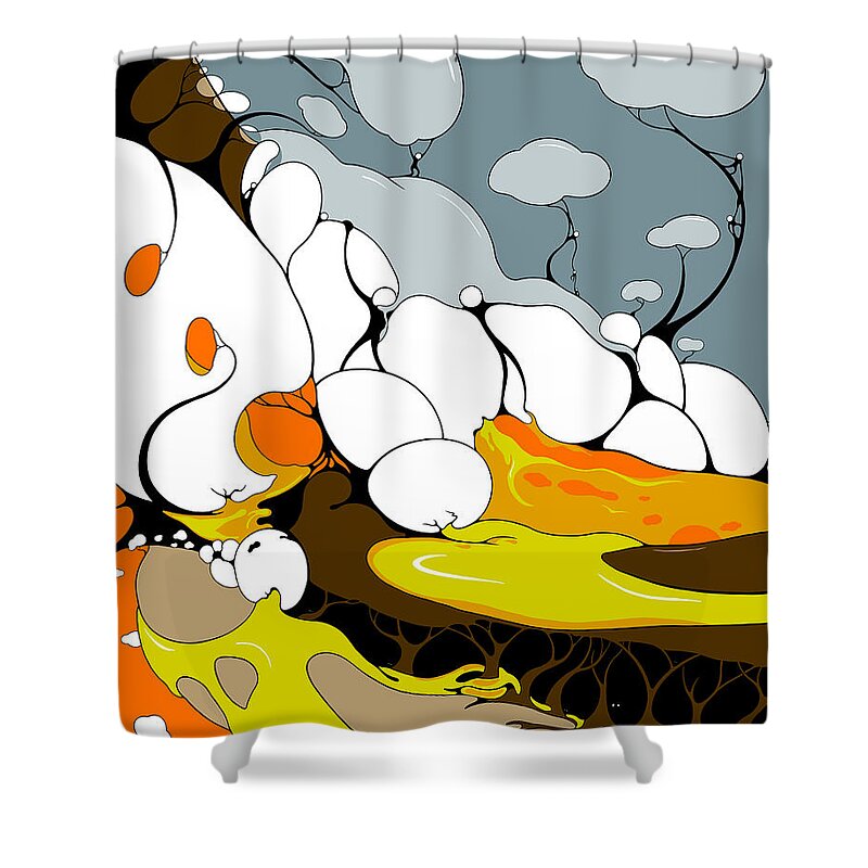 Climate Change Shower Curtain featuring the digital art Cascade by Craig Tilley