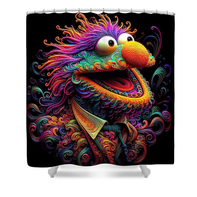 Vibrant Shower Curtain featuring the digital art Cascade of Whimsy by Bill And Linda Tiepelman