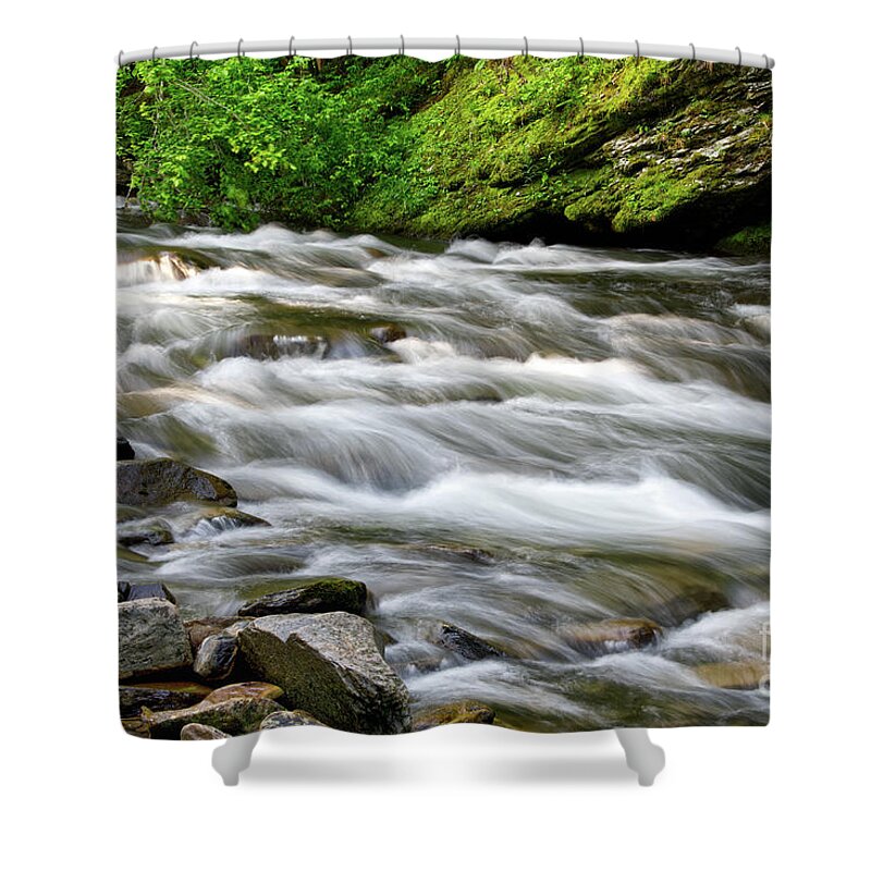  Shower Curtain featuring the photograph Cascades On Little River 3 by Phil Perkins