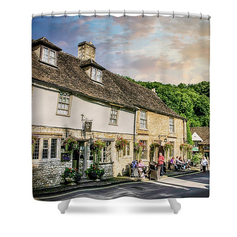 Market Shower Curtain featuring the photograph Castle Combe Village, UK by Chris Smith