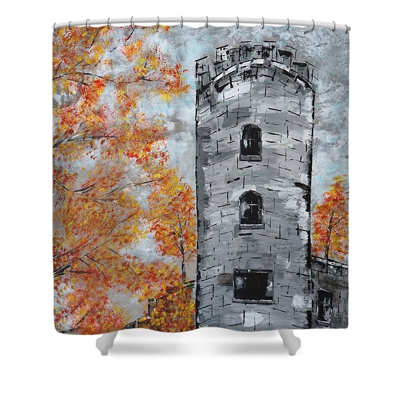 Fall Shower Curtain featuring the painting Castle In The Fall by Brent Knippel