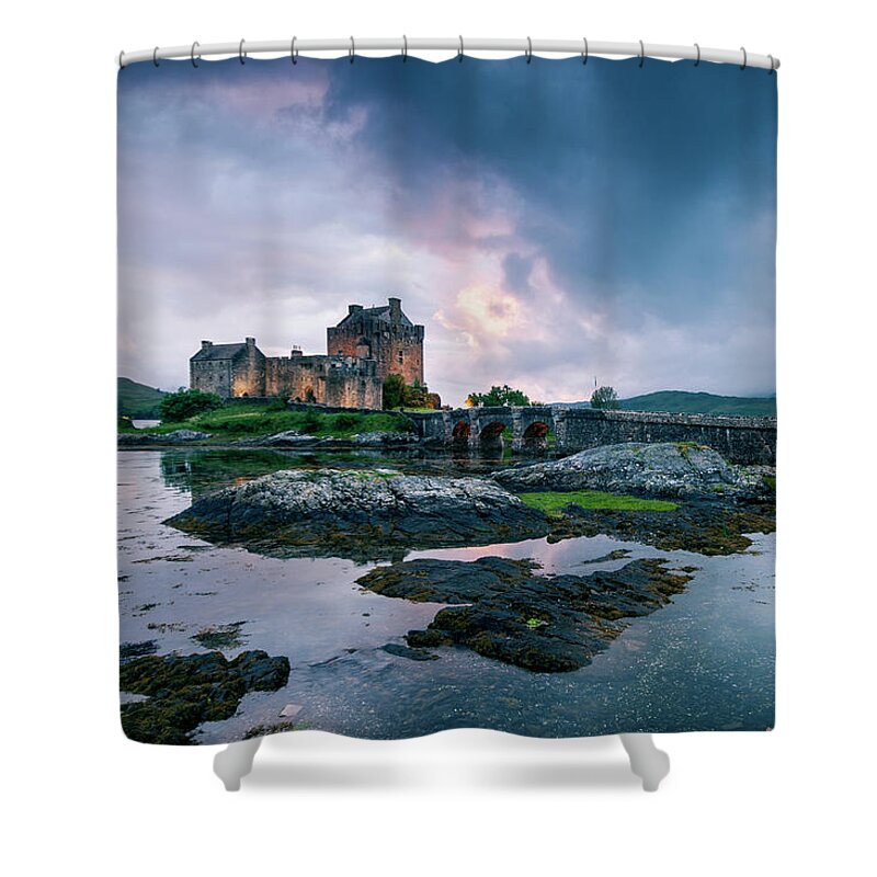 Castle Shower Curtain featuring the photograph Castle in the Lake by David Lichtneker