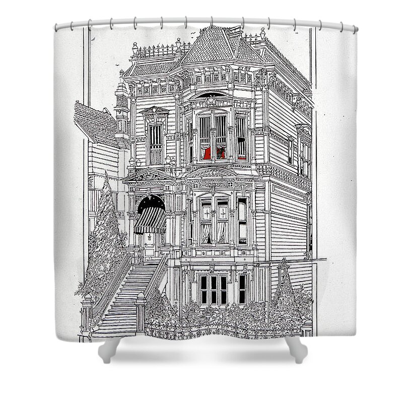 Drawings Shower Curtain featuring the photograph Castles On California Street by Ira Shander