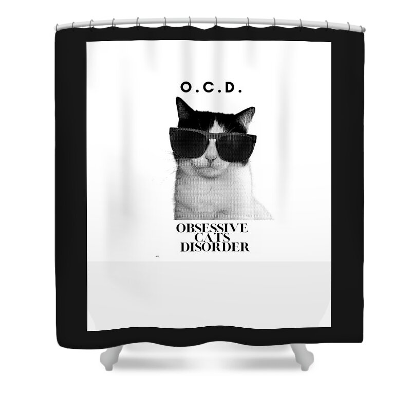 Cat Lover Shower Curtain featuring the digital art Cat Lover Gift Ideas by Caterina Christakos