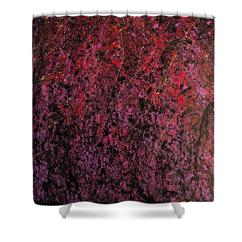 Abstract Shower Curtain featuring the painting Catalyst by Heather Meglasson Impact Artist