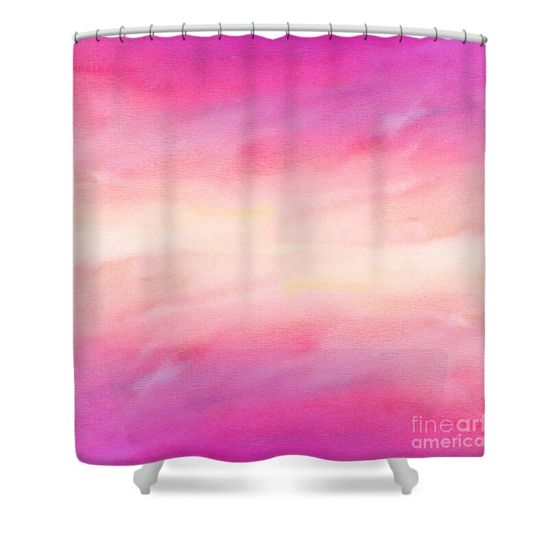 Watercolor Shower Curtain featuring the digital art Cavani - Artistic Colorful Abstract Pink Watercolor Painting Digital Art by Sambel Pedes
