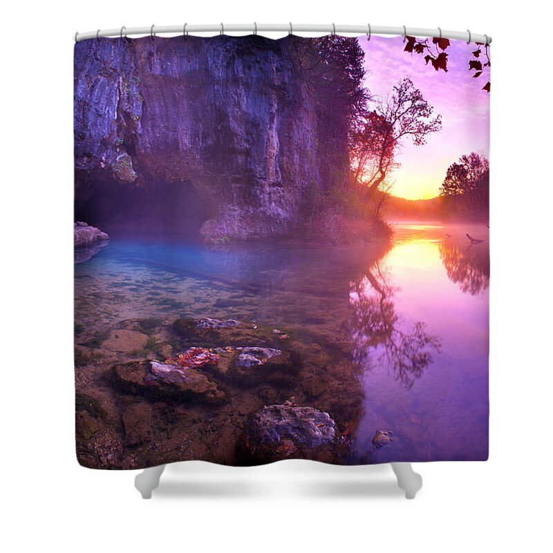 Spring Shower Curtain featuring the photograph Cave Springs by Robert Charity