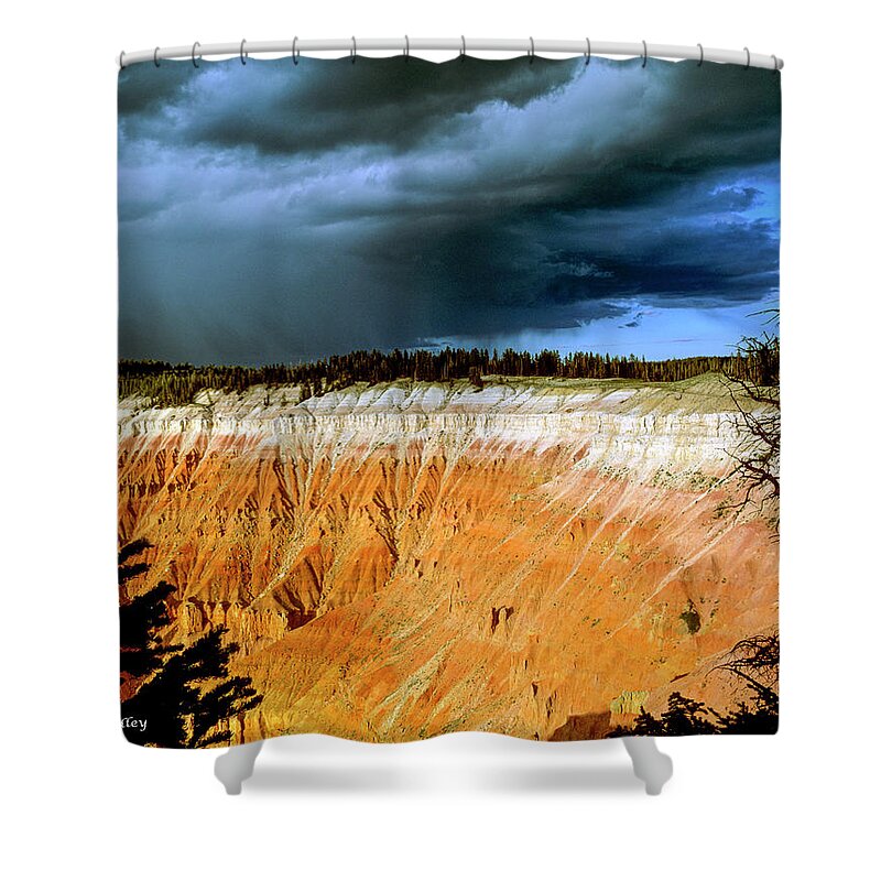Usa Shower Curtain featuring the photograph Cedar Breaks during storm by Randy Bradley