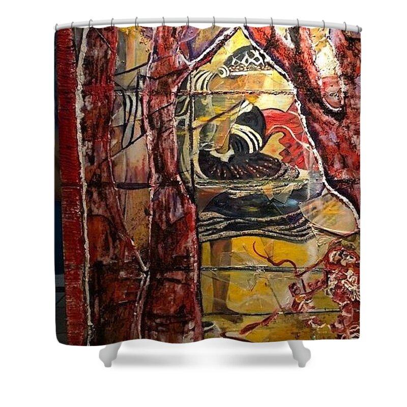 Dancing Shower Curtain featuring the painting Celebration by Peggy Blood