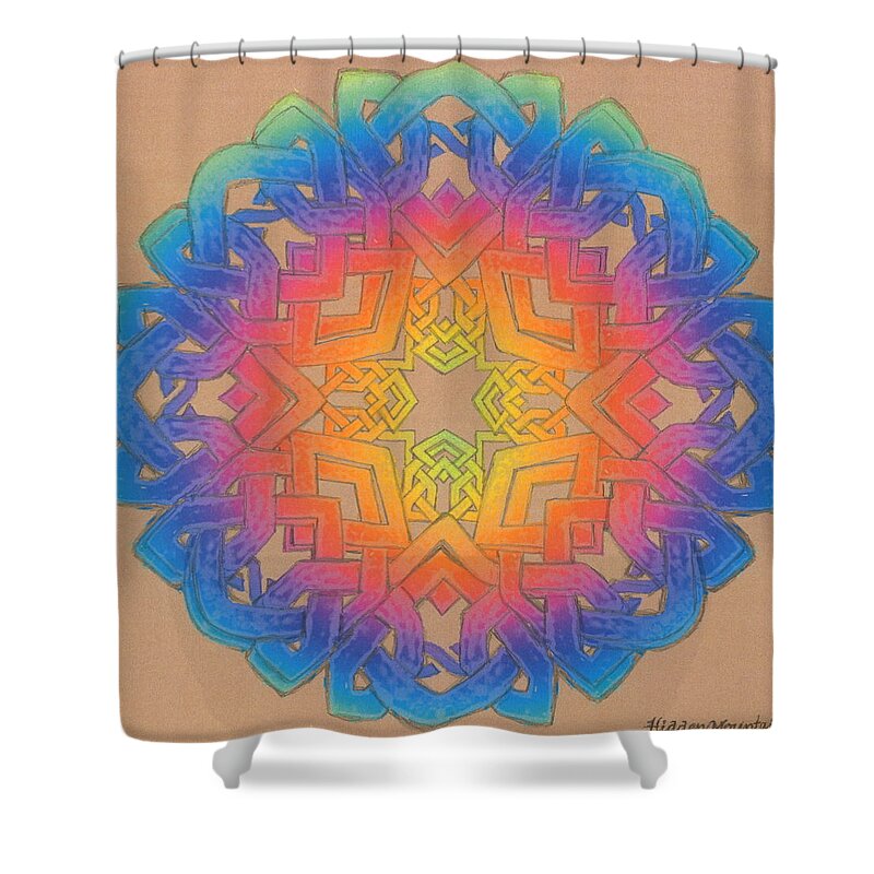 Celtic Knot Shower Curtain featuring the painting Celtic Knot 4 22 2021 by Hidden Mountain