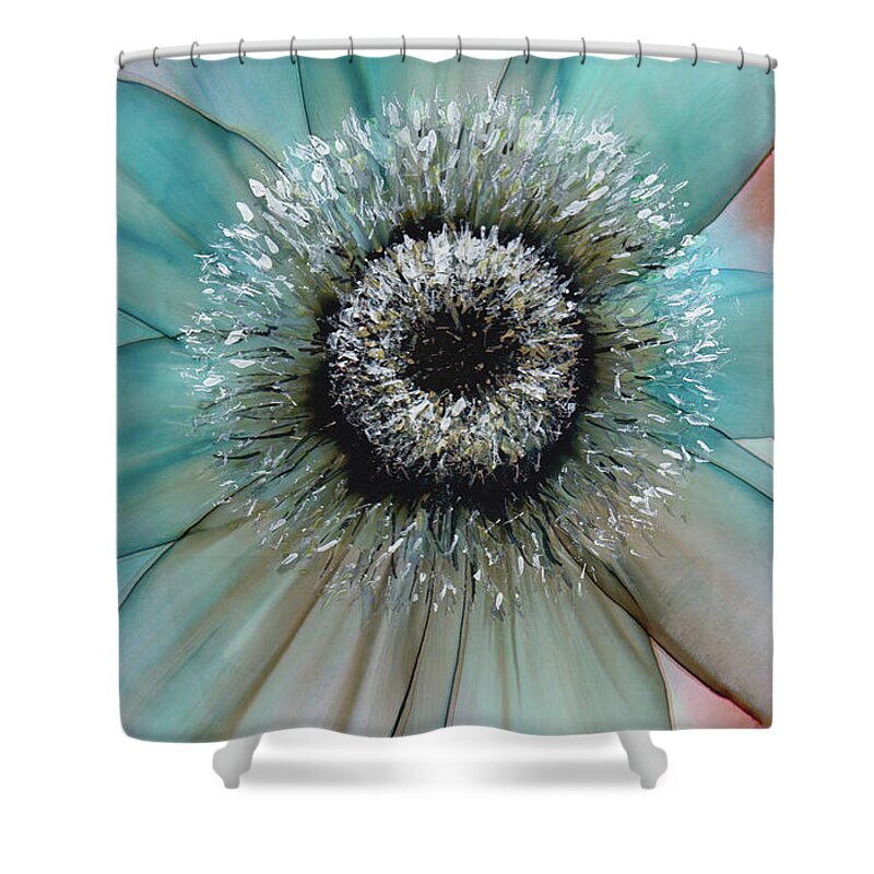 Floral Shower Curtain featuring the painting Center of Attention III by Kimberly Deene Langlois