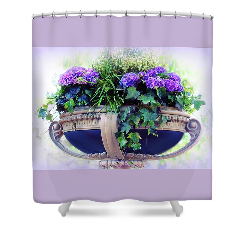 Flowers Shower Curtain featuring the photograph Central Park Planter by Jessica Jenney
