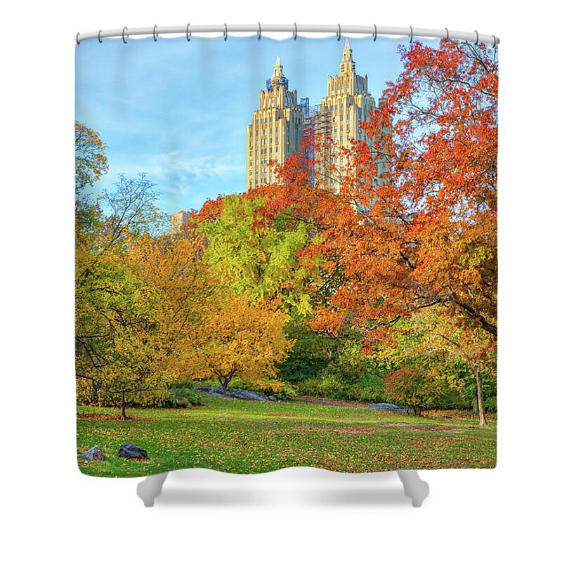 Central Park West Shower Curtain featuring the photograph Central Park West by Juergen Roth