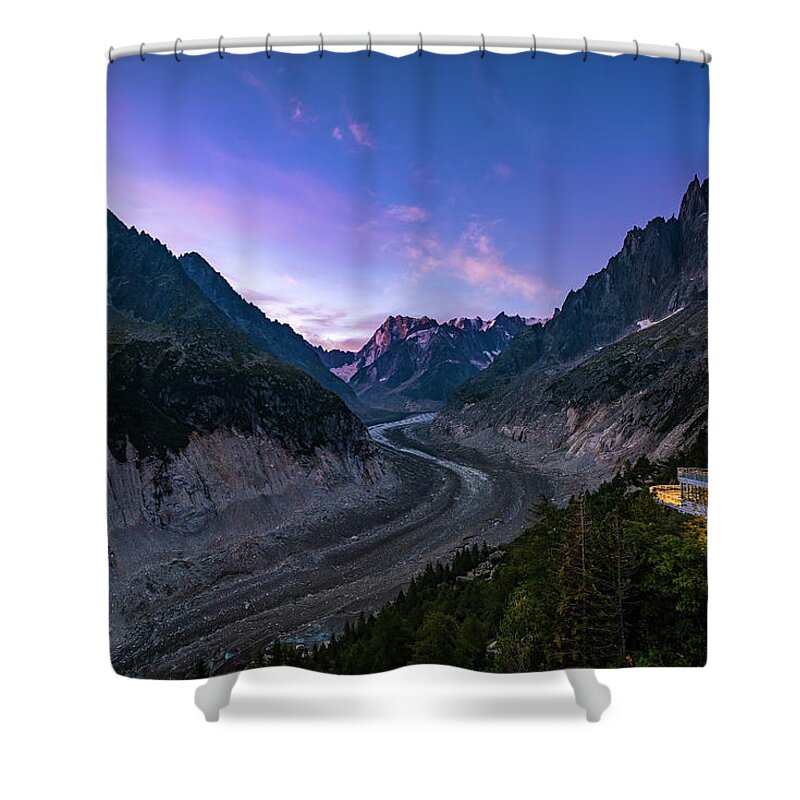 Chamonix Shower Curtain featuring the photograph Chamonix - Mer de Glace aka the Sea of Ice glacier by Olivier Parent