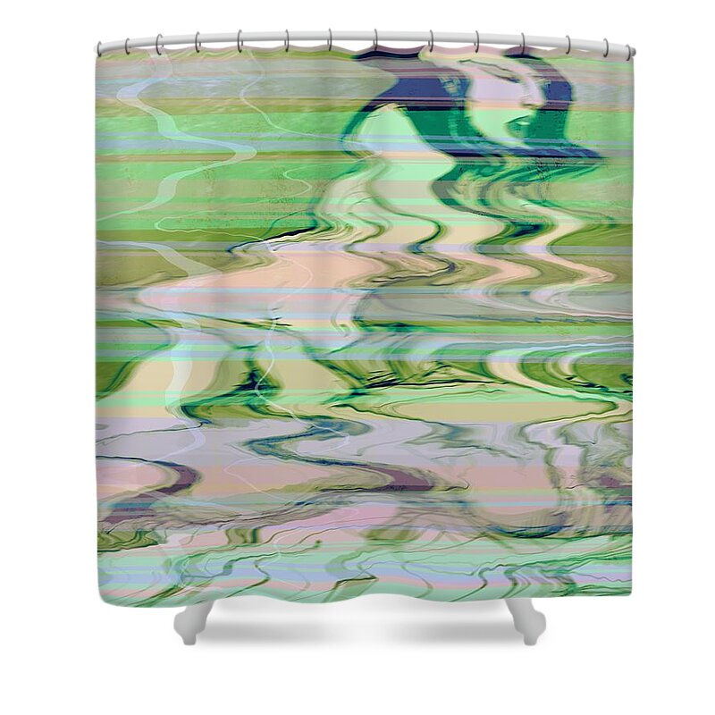 Porn Shower Curtain featuring the drawing Channel 99 by Ludwig Van Bacon