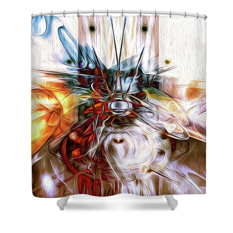 Creams Shower Curtain featuring the digital art Chaos by Jeff Malderez