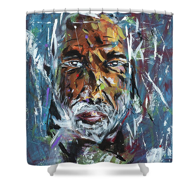 Man Shower Curtain featuring the painting Chaos by Mark Ross