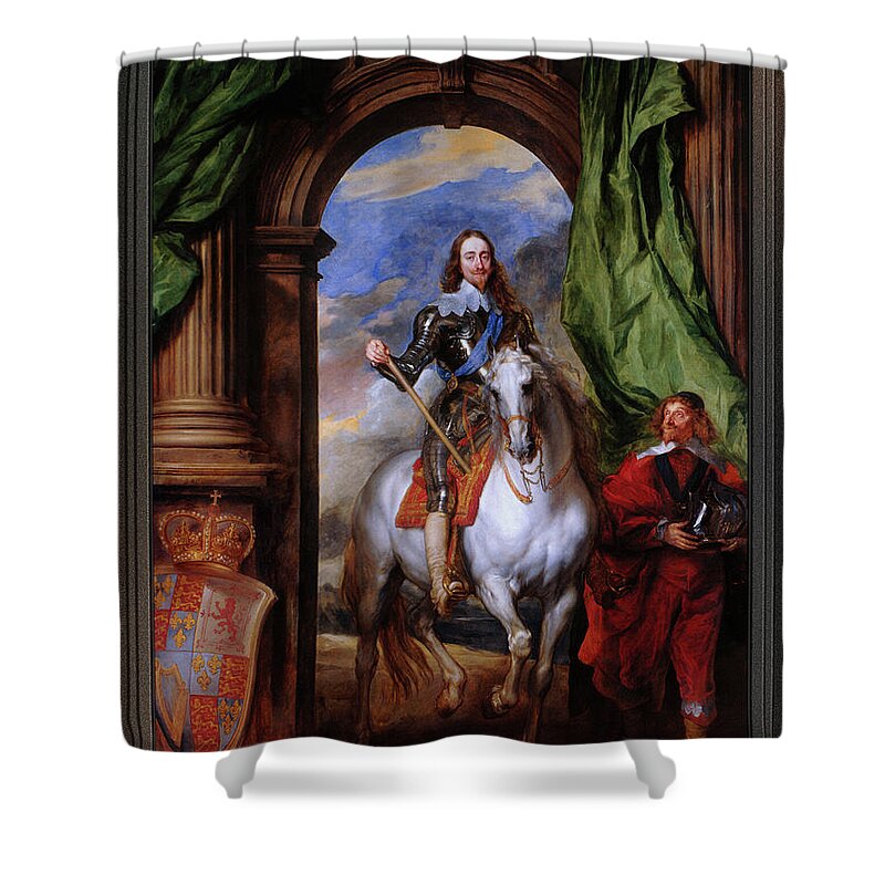 Charles I Shower Curtain featuring the painting Charles I with M. de St Antoine by Anthony van Dyck by Rolando Burbon