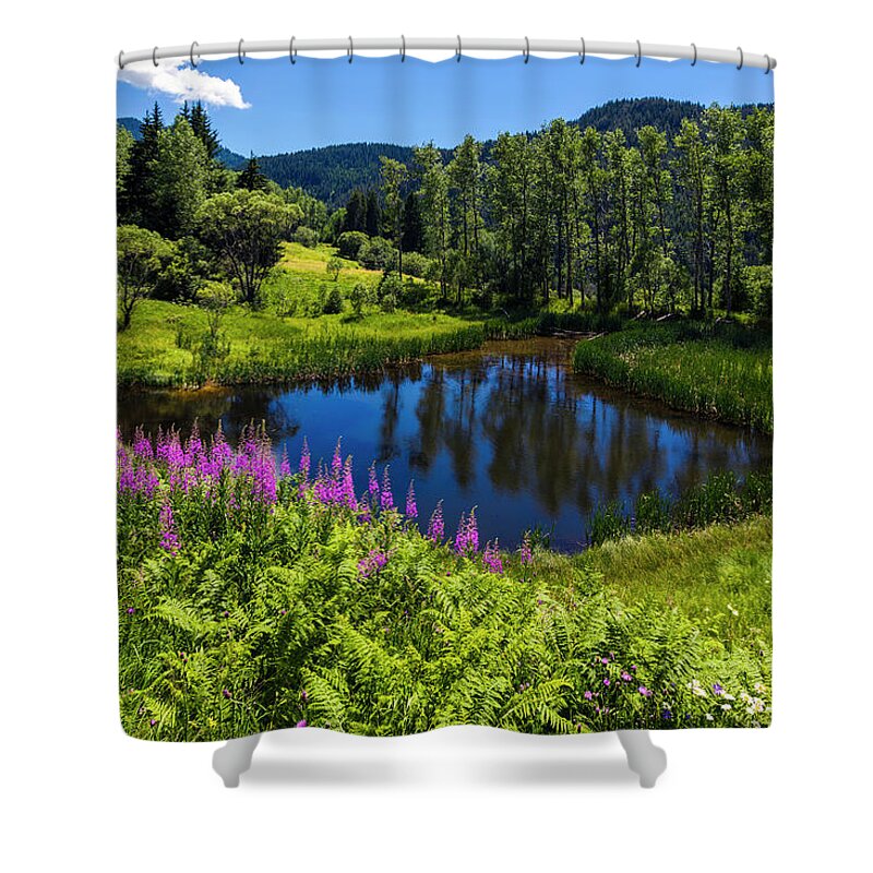 Bulgaria Shower Curtain featuring the photograph Charming Lake by Evgeni Dinev
