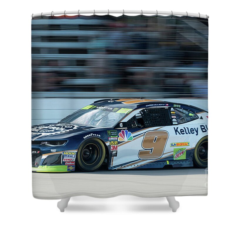 Chase Elliott Shower Curtain featuring the photograph Chase Elliott #9 by Paul Quinn