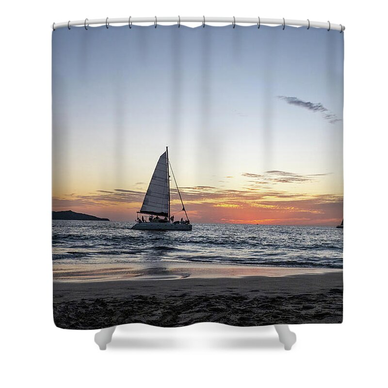 Costa Rica Shower Curtain featuring the photograph Chasing the Sun by Joe Schofield