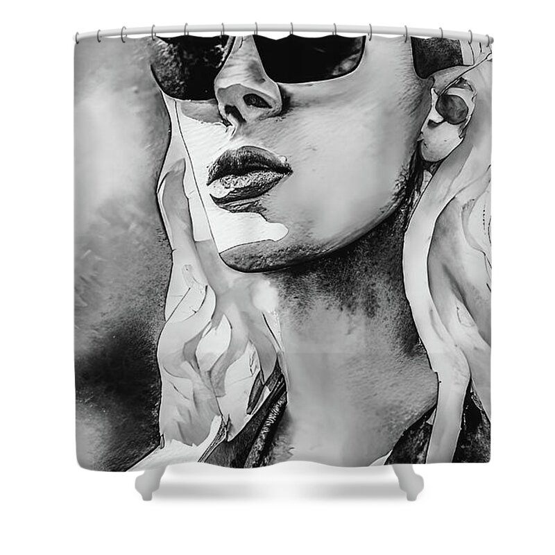 Wall Art Shower Curtain featuring the painting Cheap Sunglasses 4 by Bob Orsillo