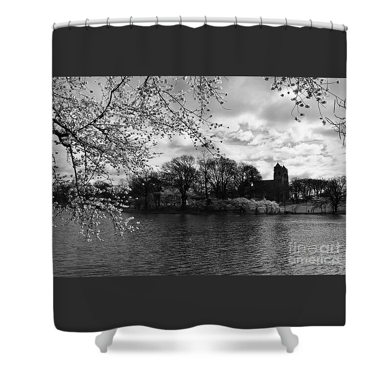 Cherry Blossoms Shower Curtain featuring the photograph Cherry Blossoms Festival Day by Fantasy Seasons