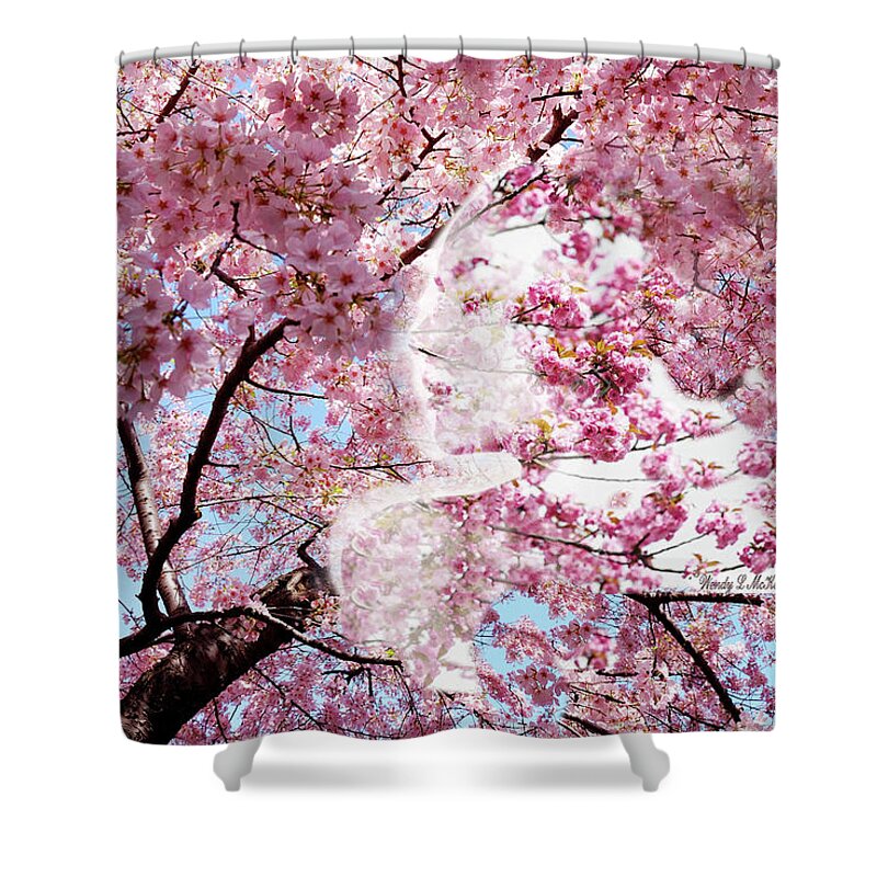 Tree Shower Curtain featuring the photograph Cherry Blossom Girl by Wendy McKennon