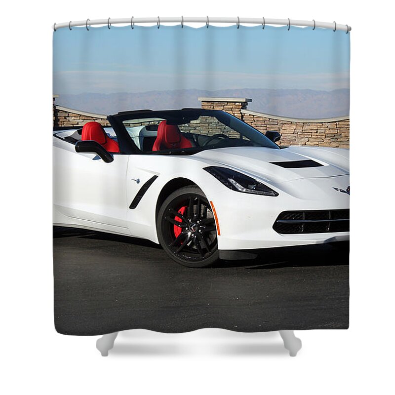 Corvette Shower Curtain featuring the photograph Chevy Corvette by Action