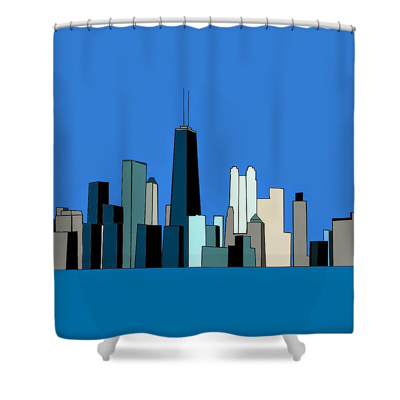 Chicago Shower Curtain featuring the digital art Chicago by John Mckenzie