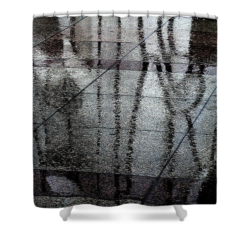  Shower Curtain featuring the photograph Chicago Rain Walk by Mary Kobet
