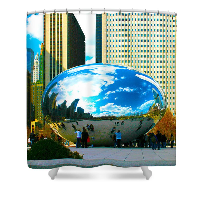 Chicago Skyline Shower Curtain featuring the photograph Chicago Skyline Bean by Patrick Malon