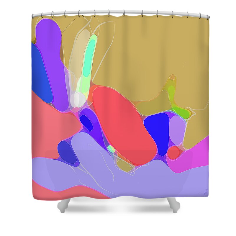 Abstract Shower Curtain featuring the digital art Childs Play by Gina Harrison