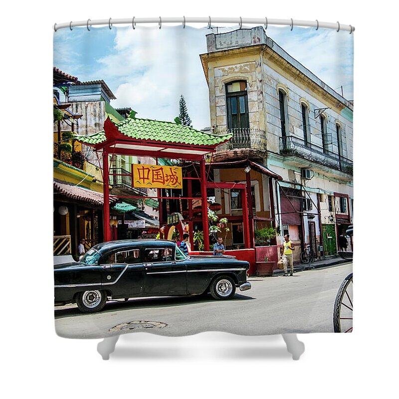 Cuba Shower Curtain featuring the photograph China town, Havana. Cuba by Lie Yim
