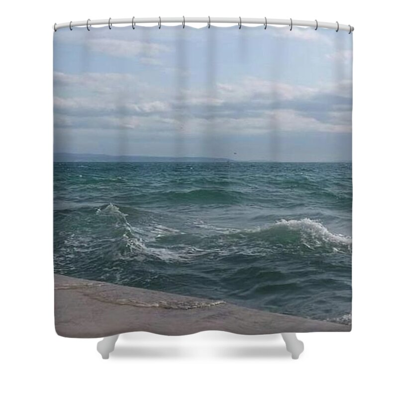 Sea Shower Curtain featuring the photograph Choppy by Alexandra Vusir