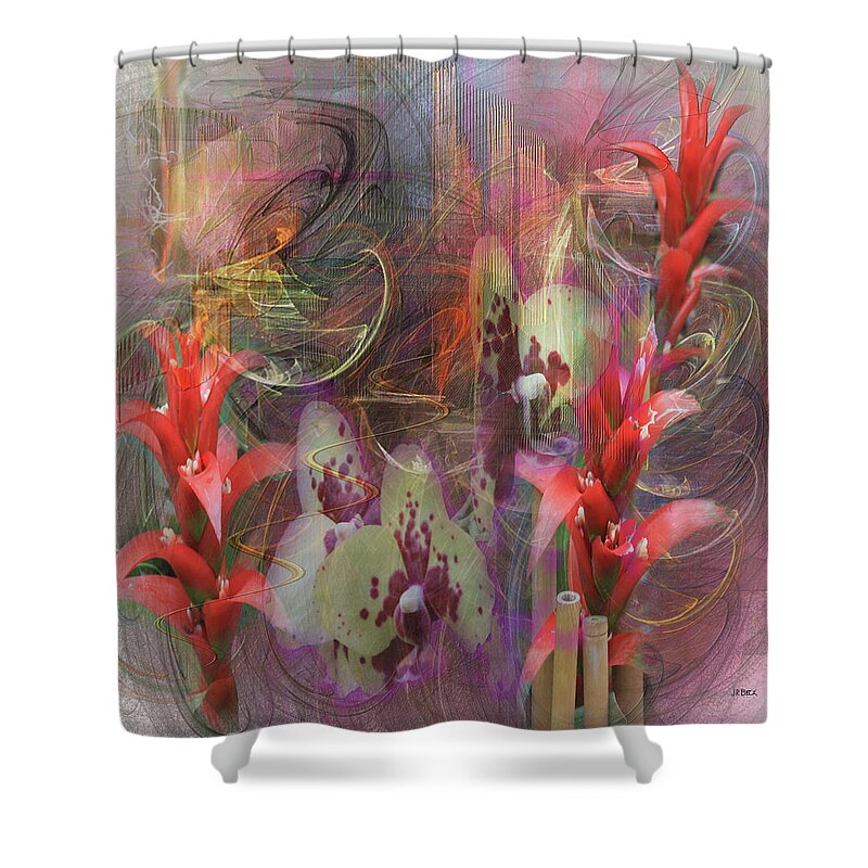 Floral Shower Curtain featuring the digital art Chosen Ones - Square Version by Studio B Prints